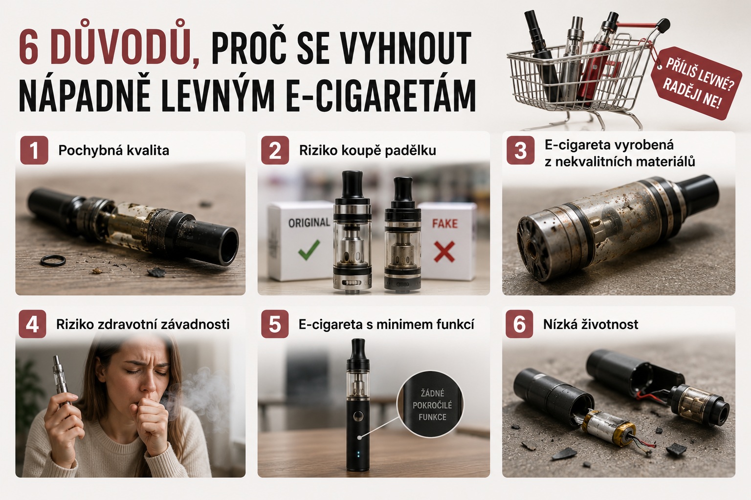 6 důvodů, proč se vyhnout nápadně levným e-cigaretám